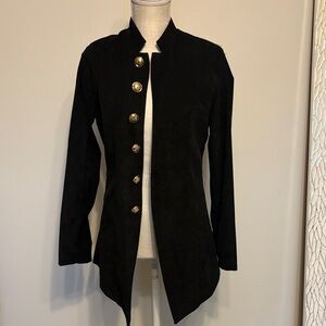Elegant Black Jacket with Gold Buttons